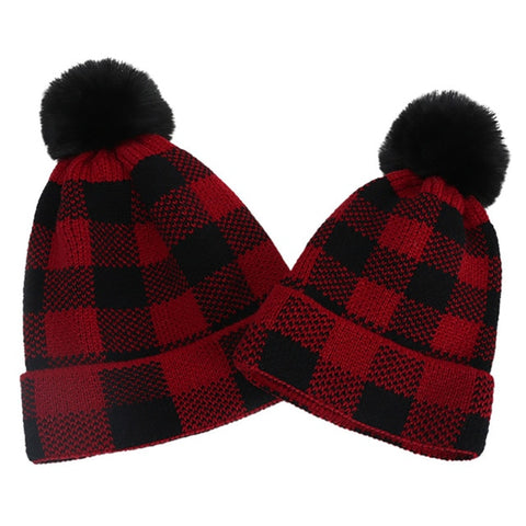 Mommy & Me Plaid Cotton Beanie - EllMii Boutique