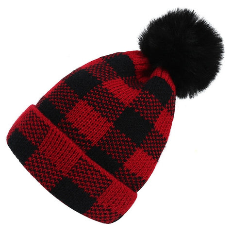 Mommy & Me Plaid Cotton Beanie - EllMii Boutique